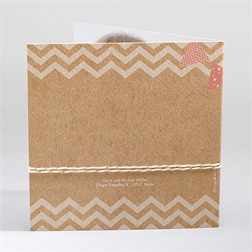 Einladung Taufe Rosa Girlande - Klappkarte - vue 3