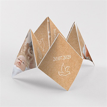 Einladung Taufe Rosa Girlande - Origami