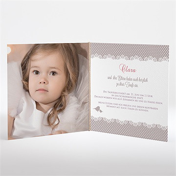 Einladung Taufe Vogelgesang Mädchen-Klappkarte - vue 2