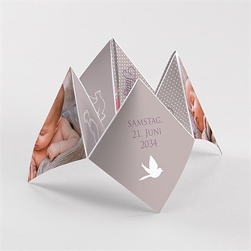 Einladung Taufe Vogelgesang Mädchen - Origami