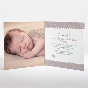 Einladung Taufe vogelgesang junge - klappkarte - vue 2