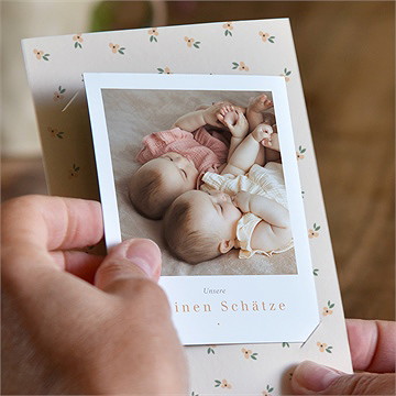 Geburtskarte frühlingshaft - duo - vue 2