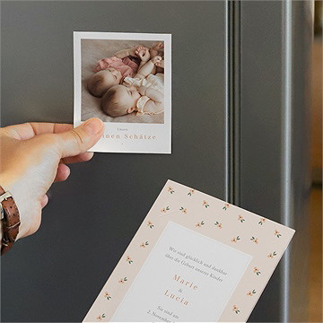 Geburtskarte frühlingshaft - duo - vue 3