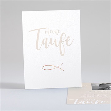 Einladung Taufe kupfer schrift - kupfer fisch