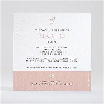Einladung Taufe rosa poetik - gold - vue 3