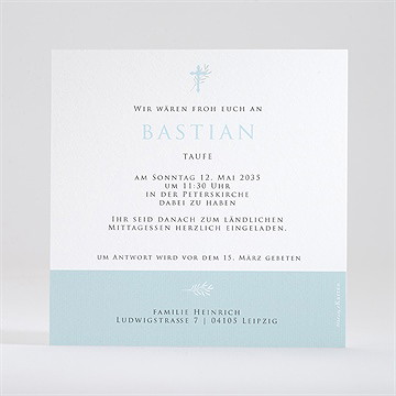 Einladung Taufe blaue poetik - gold - vue 3