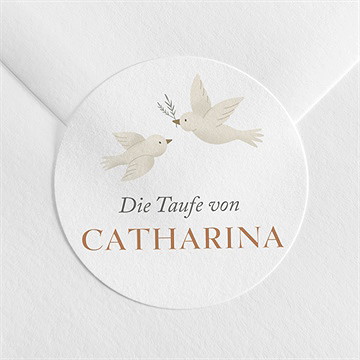 Aufkleber Taufe zarte tauben