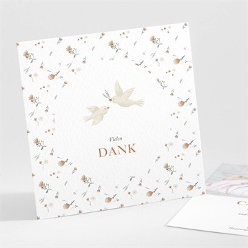 Dankeskarte Taufe zarte tauben