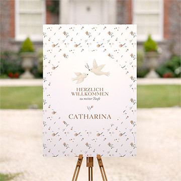 Willkommensschild Taufe Zarte Tauben - vue 2