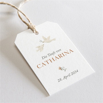 Geschenkanhänger Taufe zarte tauben