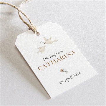 Geschenkanhänger Taufe Zarte Tauben