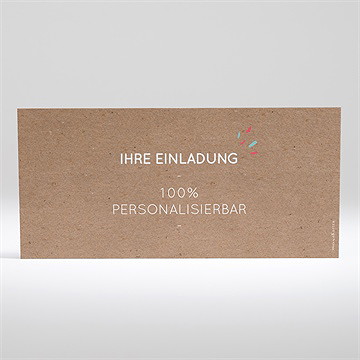 Hochzeitseinladung Kraft - 21X10cm (N131152) - vue 2