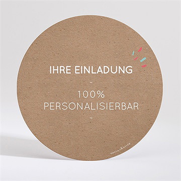 Hochzeitseinladung Kraft - Rund*13,5Cm (N321278) - vue 2