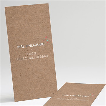 Hochzeitseinladung Kraft  - 10X21cm (N221357)