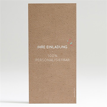 Hochzeitseinladung Kraft  - 10X21cm (N221357) - vue 2