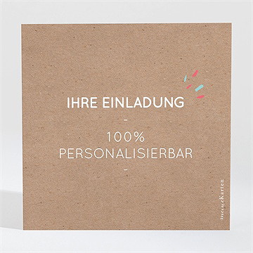 Hochzeitseinladung Kraft - 9,5X9,5Cm (N301608) - vue 2