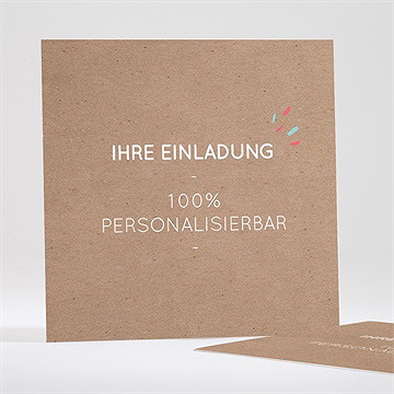 Hochzeitseinladung Kraft - 13,5X13,5Cm (N351587)