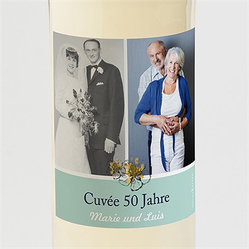 Flaschenetikett Hochzeitsjubiläum Schönes Andenken