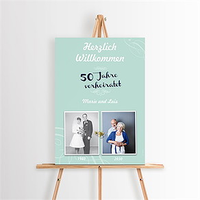 Willkommensschild Hochzeitsjubiläum schönes andenken