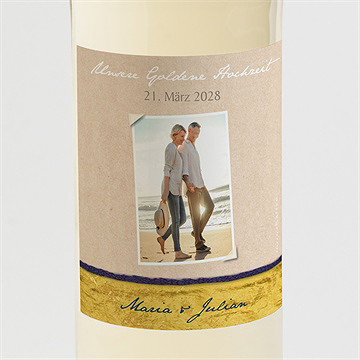 Flaschenetikett Hochzeitsjubiläum Goldene Feier