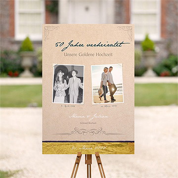 Willkommensschild Hochzeitsjubiläum Goldene Feier - vue 2