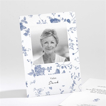 Trauerdanksagung blaue blüten