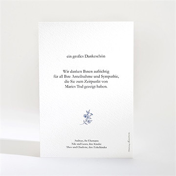 Trauerdanksagung Blaue Blüten - vue 2