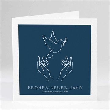 Weihnachtskarte hände und friedenstaube