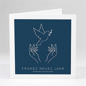 Weihnachtskarte hände und friedenstaube