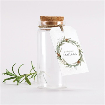 Glasfläschchen mit Korken Taufe Winter - magnet