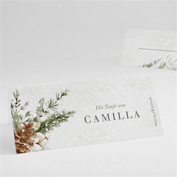 Tischkarte Taufe Winter - magnet