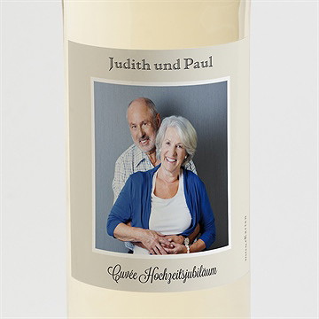 Flaschenetikett Hochzeitsjubiläum Bildband