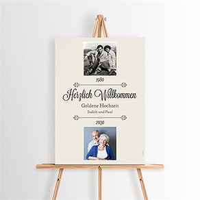 Willkommensschild Hochzeitsjubiläum bildband