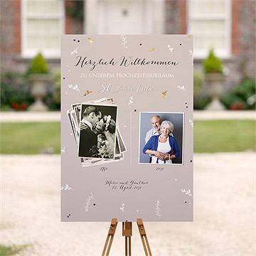 Willkommensschild Hochzeitsjubiläum Damals Wie Heute - vue 2