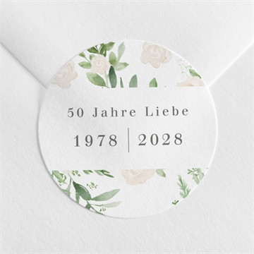 Aufkleber Hochzeitsjubiläum rosenblätter - 50 jahre