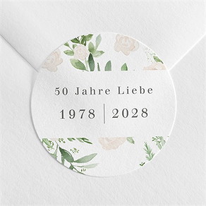 Aufkleber Hochzeitsjubiläum rosenblätter