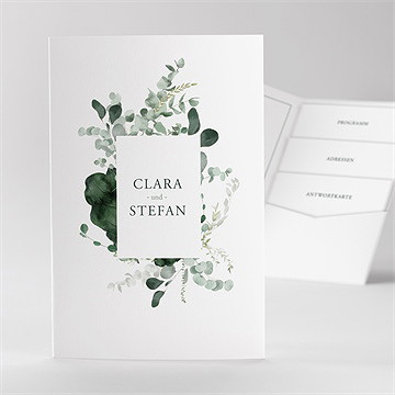 Hochzeitseinladung eukalyptusblätter