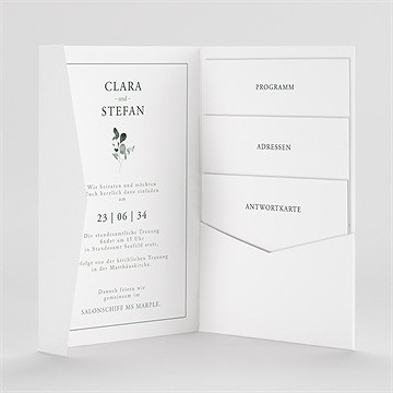 Hochzeitseinladung eukalyptusblätter - vue 2