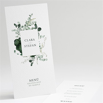 Menükarte Hochzeit eukalyptusblätter