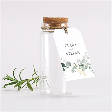 Glasfläschchen Mit Korken Hochzeit Eukalyptusblätter