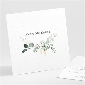 Antwortkarte Hochzeit eukalyptusblätter