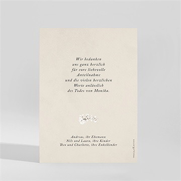 Trauerdanksagung Weißer Strauß - vue 2