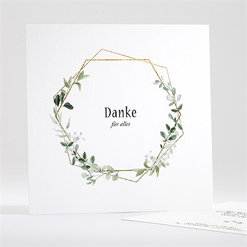 Trauerdanksagung Moderner Blätterkranz -Quadrat