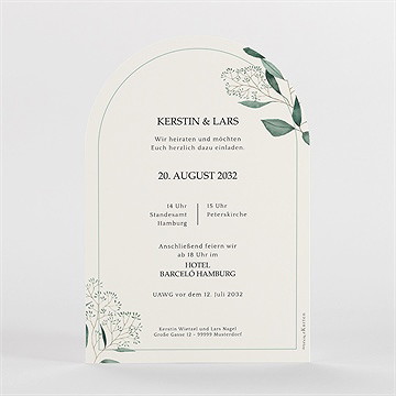 Hochzeitseinladung intime blätterwelt - halbrund - vue 2