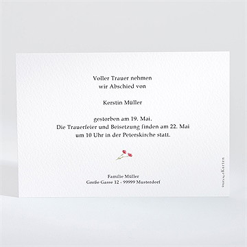 Trauerkarte zarte blumen - vue 2
