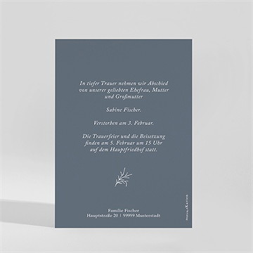 Trauerkarte filigraner blumenstrauß - vue 2