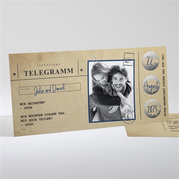 Hochzeitseinladung hochzeitstelegramm - rubbel 1