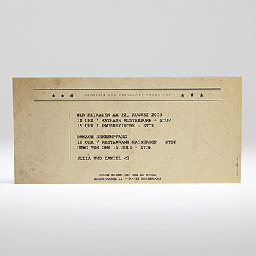 Hochzeitseinladung hochzeitstelegramm - rubbel 1 - vue 2