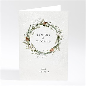 Menükarte Hochzeit hochzeit im winter