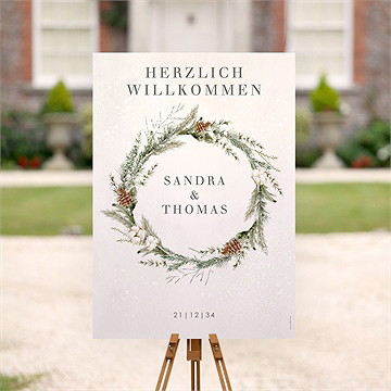 Willkommensschild Hochzeit Hochzeit Im Winter - vue 2